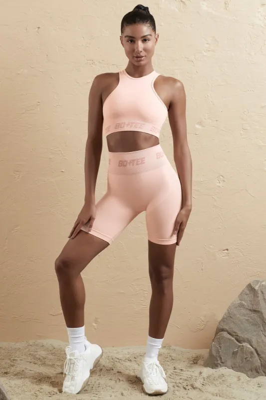 Seamless High Waist Biker Shorts in Blush sold by Oh Polly