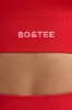 Define Luxe Halterneck Sports Bra in Poppy Red sold by Oh Polly