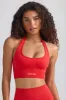 Define Luxe Halterneck Sports Bra in Poppy Red sold by Oh Polly