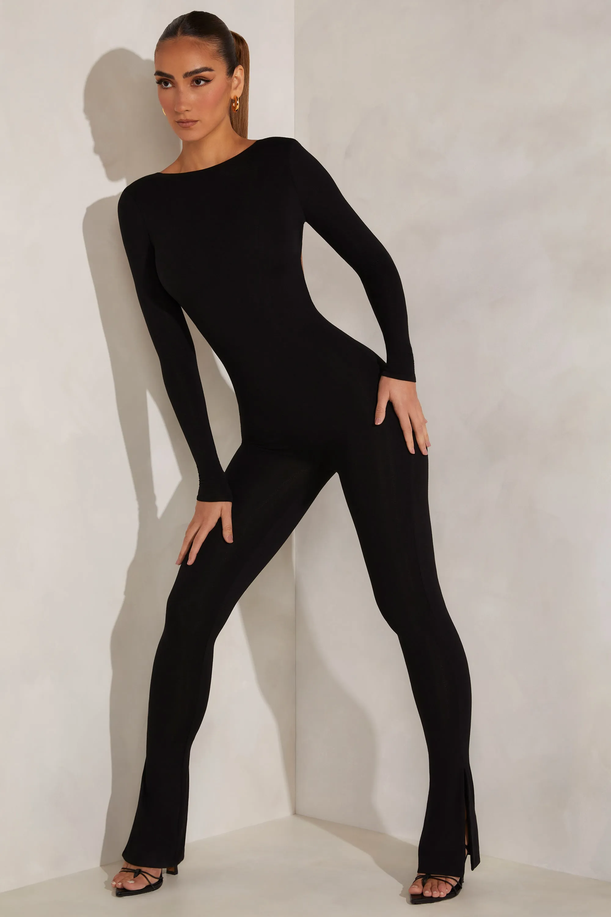 High Neck Open Back Jumpsuit in Black sold by Oh Polly product image thumbnail 5