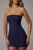 Soft Mesh Mini Slip Dress in Navy sold by Oh Polly