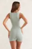 Short Sleeve Square Neck Unitard in Sage sold by Oh Polly