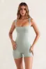 Short Sleeve Square Neck Unitard in Sage sold by Oh Polly