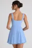 Tie-Detail A-Line Micro Mini Dress in Sky Blue sold by Oh Polly