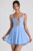 Tie-Detail A-Line Micro Mini Dress in Sky Blue sold by Oh Polly