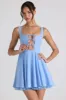 Tie-Detail A-Line Micro Mini Dress in Sky Blue sold by Oh Polly