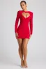 Heart Cut Out Long Sleeve Mini Dress in Fire Red sold by Oh Polly