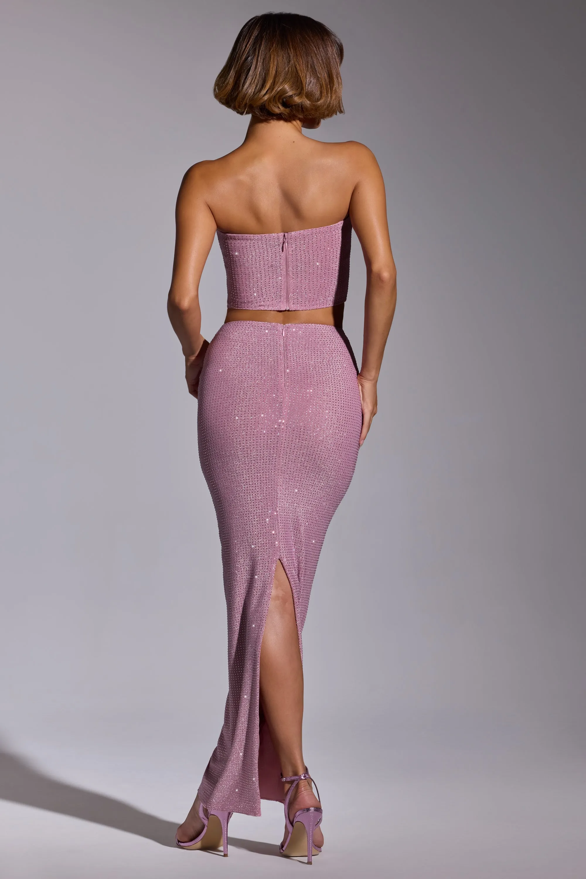 Embellished Mid Rise Gown Skirt in Light Pink sold by Oh Polly product image thumbnail 2
