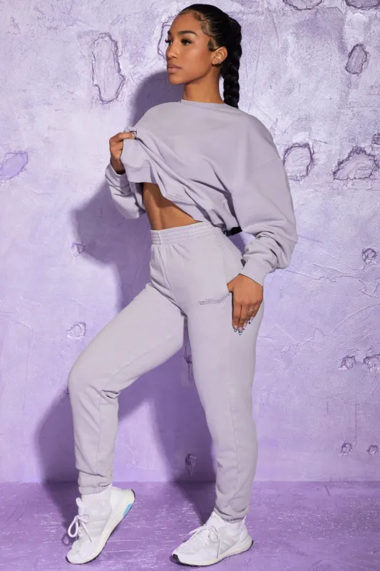Full Length Cuffed Joggers in Lilac sold by Oh Polly