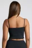 Strappy Ruched Pointelle Crop Top in Black sold by Oh Polly