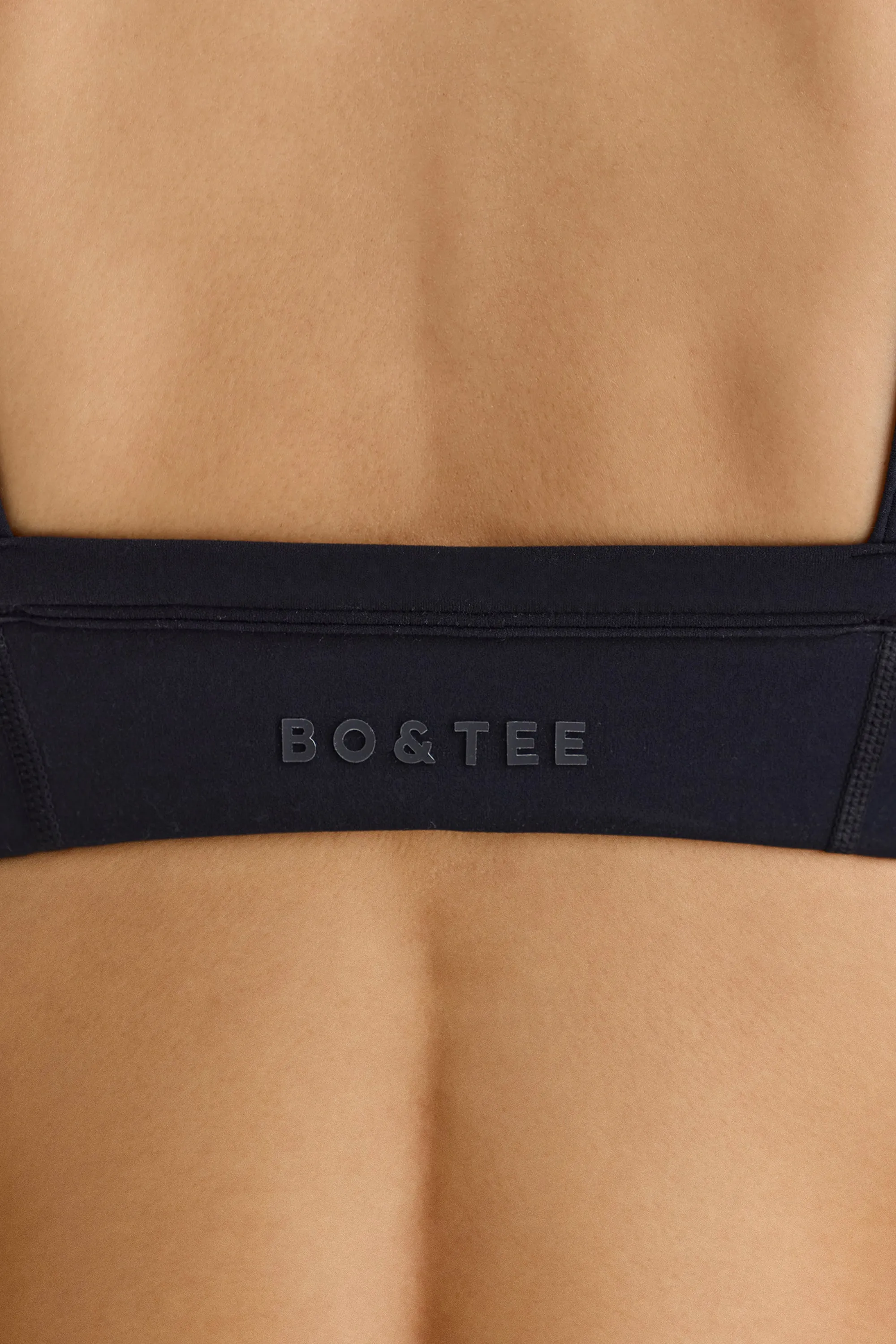 Soft Active Contrast-Trim Sports Bra in Black sold by Oh Polly product image thumbnail 4