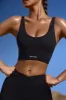 Plunge Neck Open Back FlexiRib Sports Bra in Black sold by Oh Polly