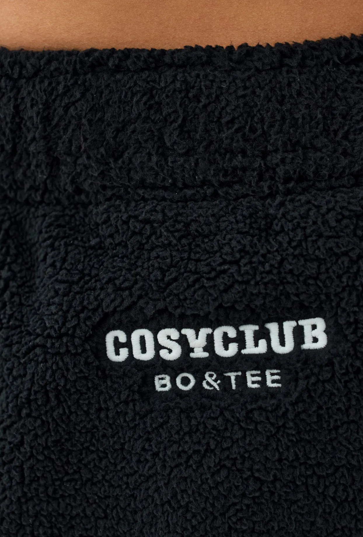 Fleece Wide Leg Joggers in Onyx sold by Oh Polly product image thumbnail 4