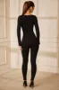 Sweetheart Neckline Long Sleeve Jumpsuit in Black sold by Oh Polly