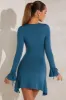 High Neck A-Line Mini Dress in Teal sold by Oh Polly