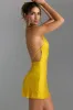 Embellished Halterneck Mini Dress in Buttercup sold by Oh Polly