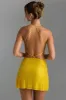 Embellished Halterneck Mini Dress in Buttercup sold by Oh Polly