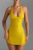 Embellished Halterneck Mini Dress in Buttercup sold by Oh Polly