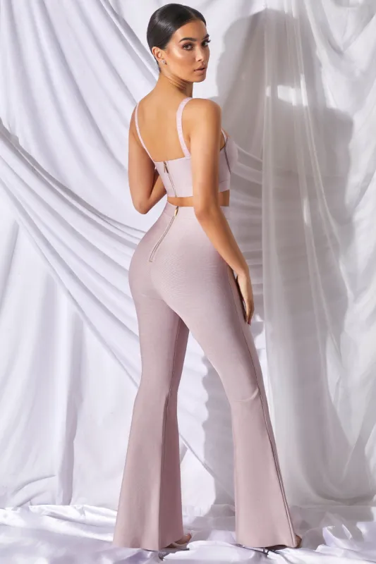 Too Good For You Underwired Bandage Crop Top in Mauve made by Oh Polly