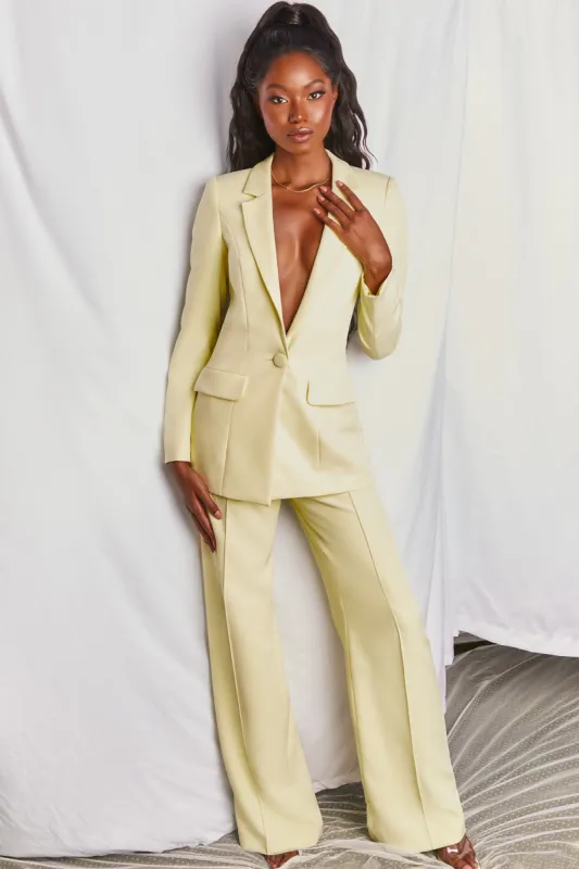 Wide Leg Trousers in Yellow sold by Oh Polly