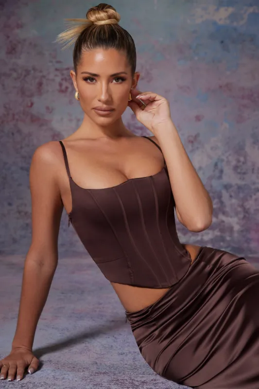 Push Up Full Length Corset in Brown sold by Oh Polly