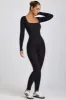 Ribbed Modal Long Sleeve Jumpsuit in Black sold by Oh Polly