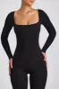 Ribbed Modal Long Sleeve Jumpsuit in Black sold by Oh Polly