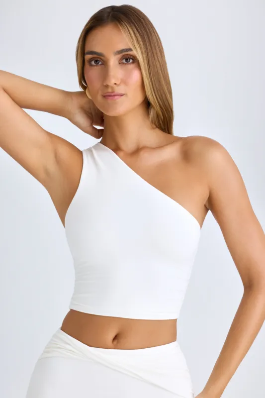 Modal One-Shoulder Top in White made by Oh Polly