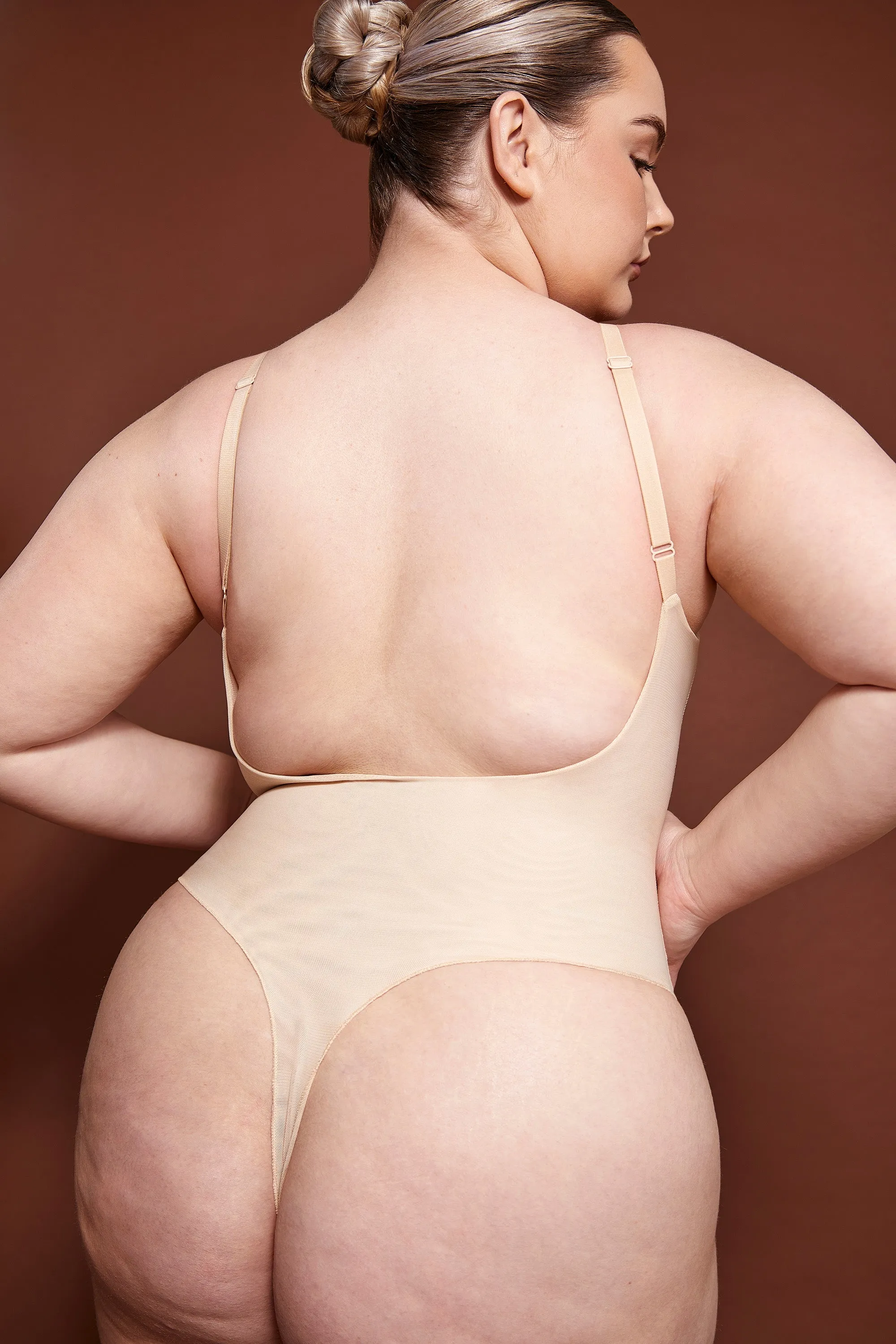 Soft Mesh Bodysuit in Beige sold by Oh Polly product image thumbnail 4