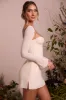 Long Sleeve Lace Cup Mini Dress in Ivory sold by Oh Polly