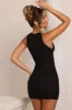 Embellished Plunge Neck Mini Dress in Black sold by Oh Polly