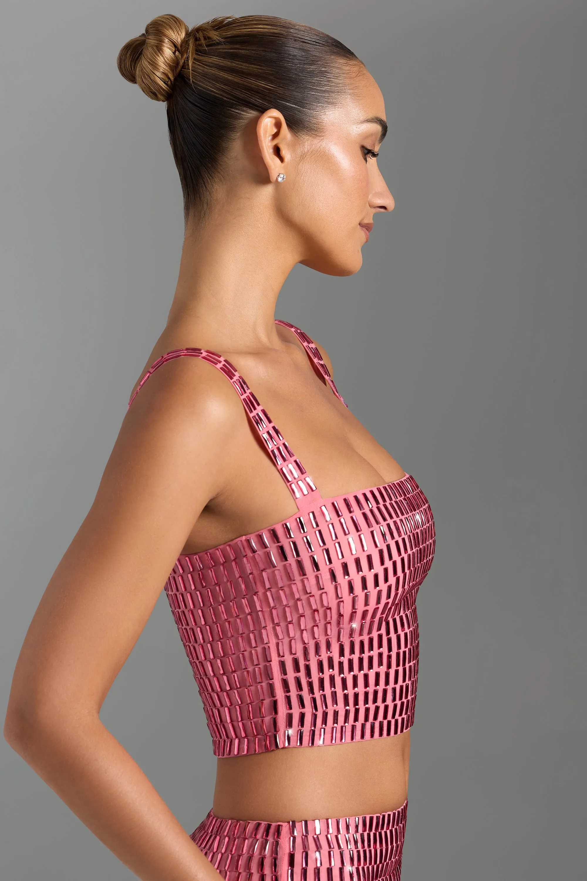 Embellished Square-Neck Top in Watermelon sold by Oh Polly product image thumbnail 3