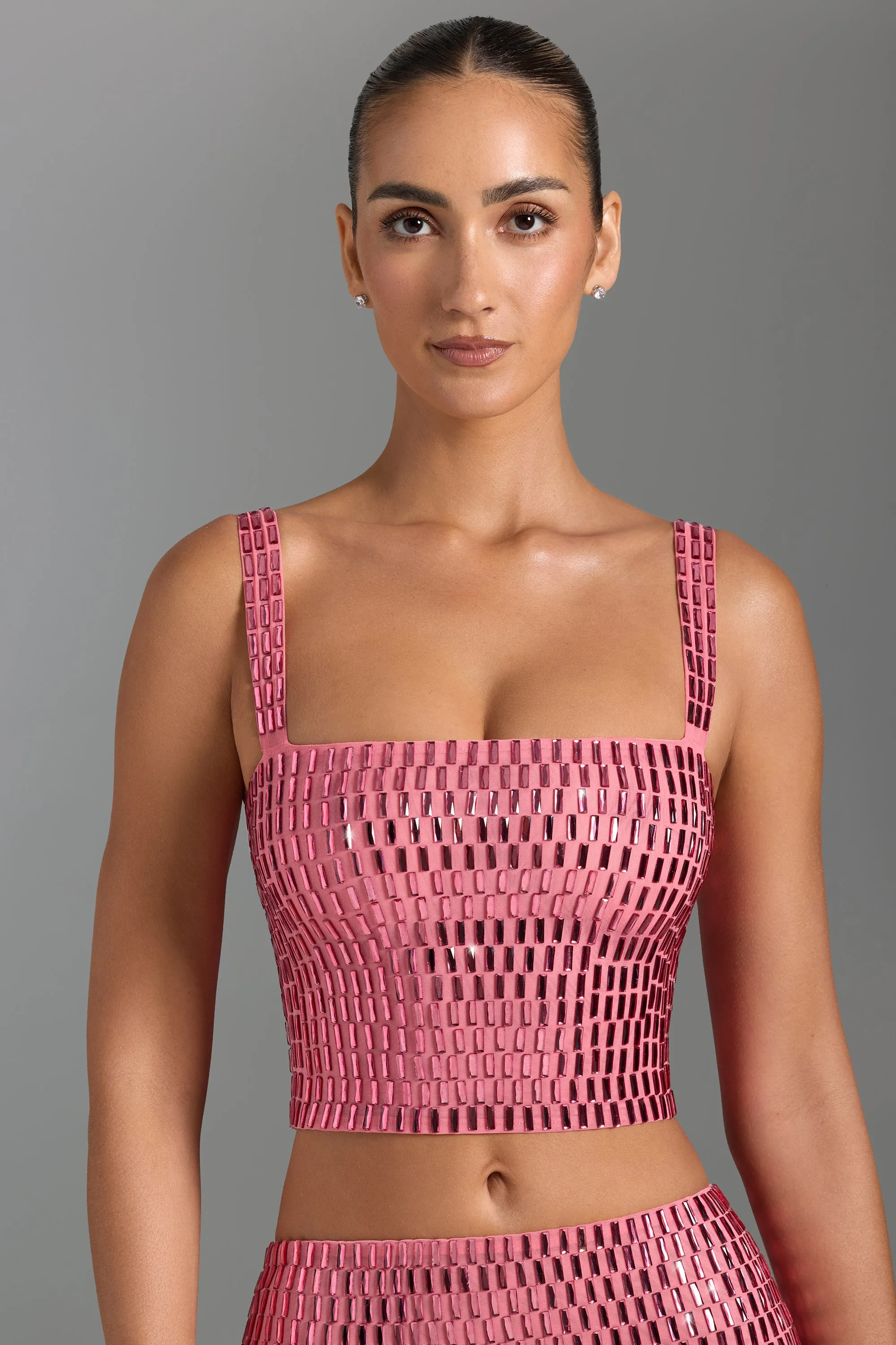 Embellished Square-Neck Top in Watermelon sold by Oh Polly product image thumbnail 5