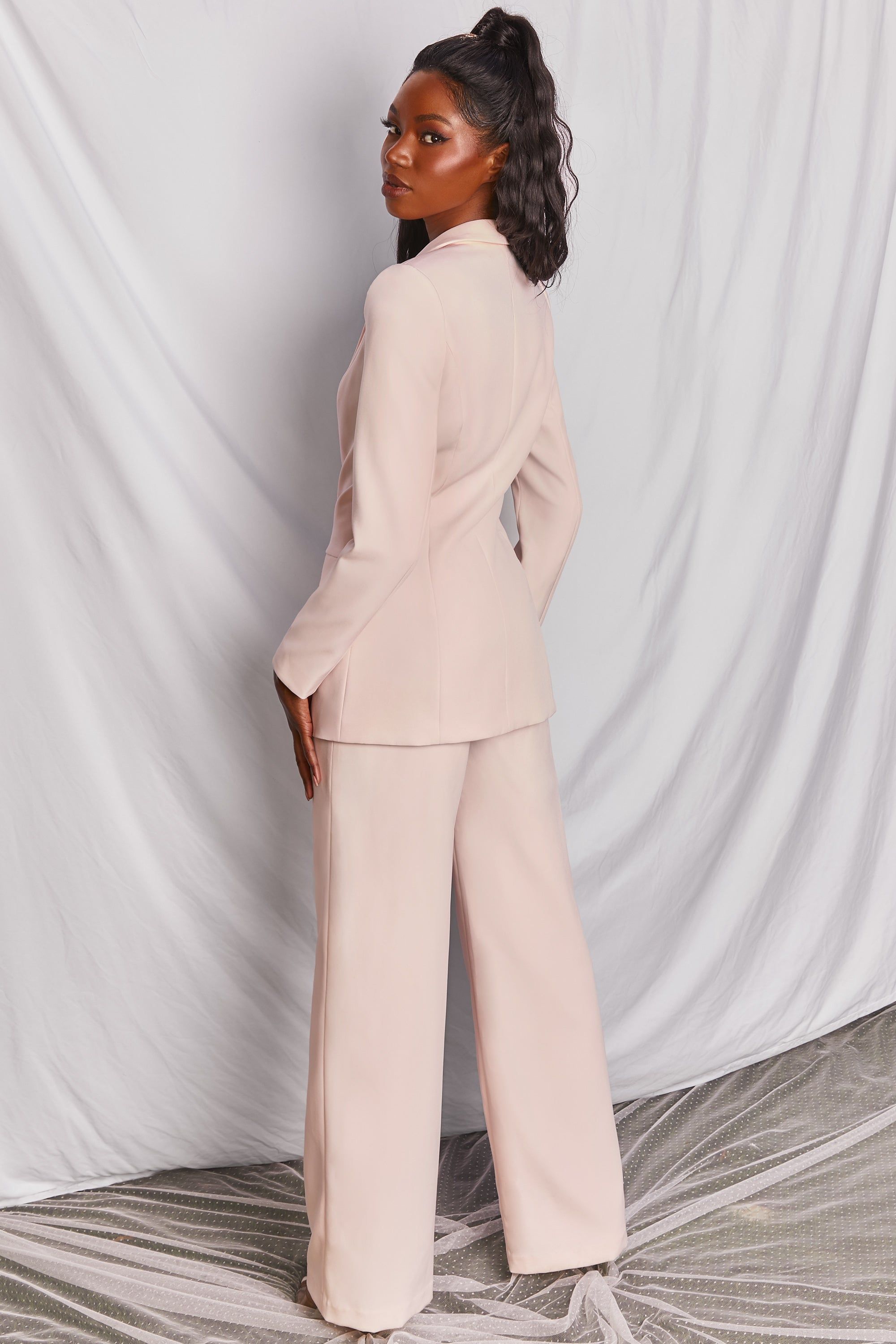 Petite Wide Leg Trousers in Pink sold by Oh Polly product image thumbnail 7