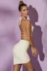 Asymmetric Ruched Mini Skirt in White sold by Oh Polly