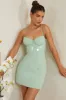 Embellished Corset Mini Dress in Sage sold by Oh Polly