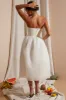 Strapless Corset Tulle Midi Dress in White sold by Oh Polly