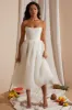 Strapless Corset Tulle Midi Dress in White sold by Oh Polly