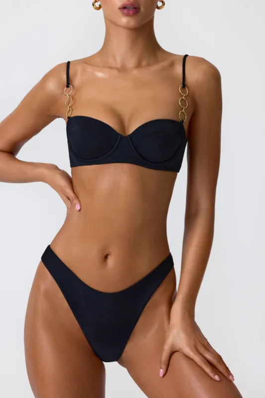 Full Bikini Bottoms in Black sold by Oh Polly