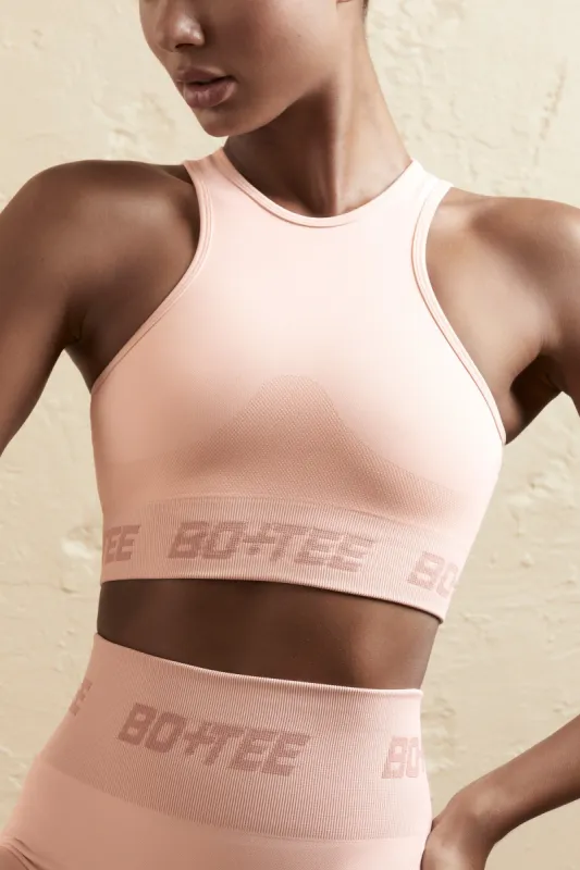 Seamless Racerback Crop Top in Blush sold by Oh Polly