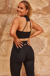Cut Out Sports Bra in Black sold by Oh Polly
