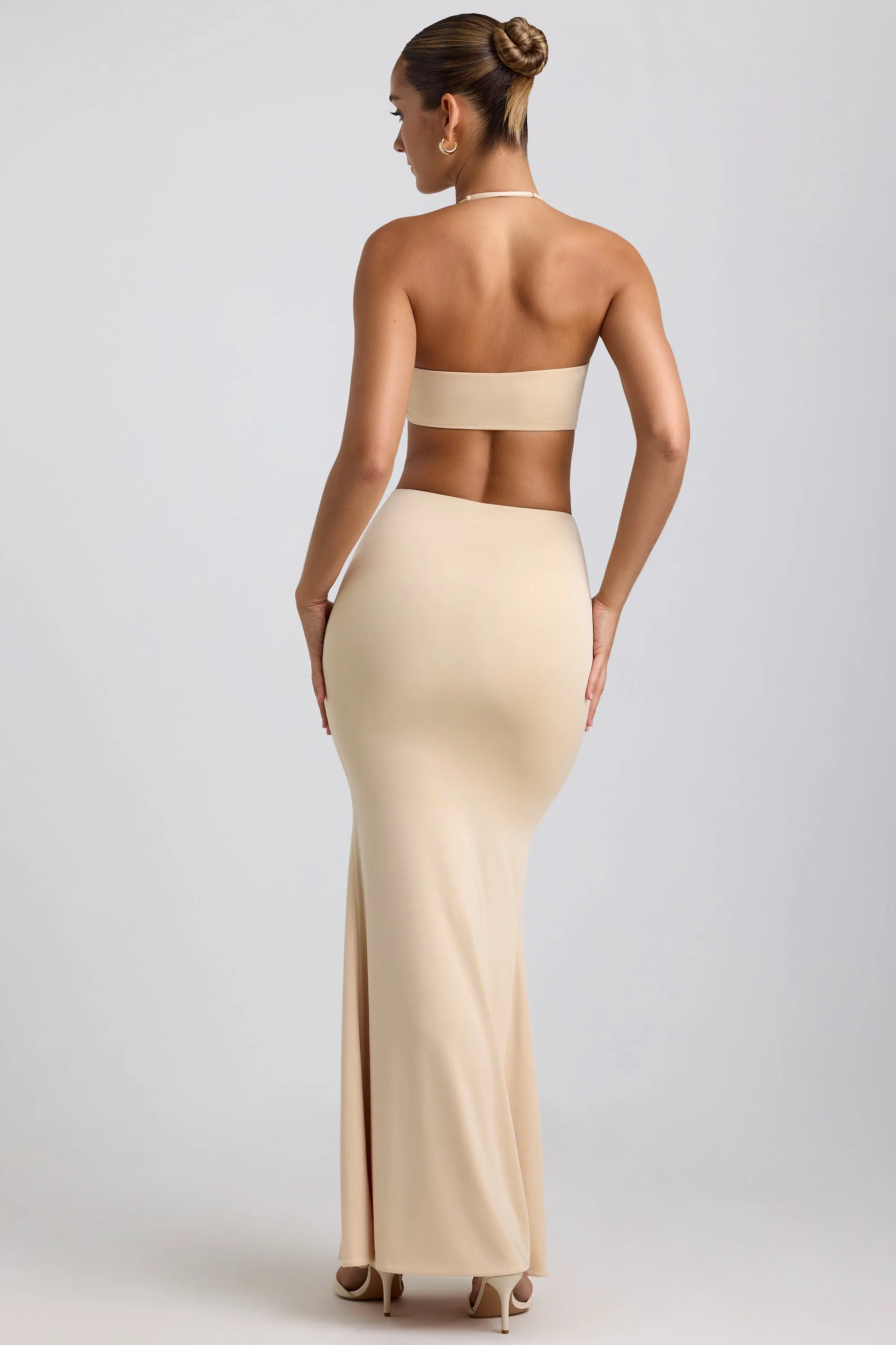 Slinky Jersey Hardware Detail Maxi Skirt in Buttercream sold by Oh Polly product image thumbnail 2