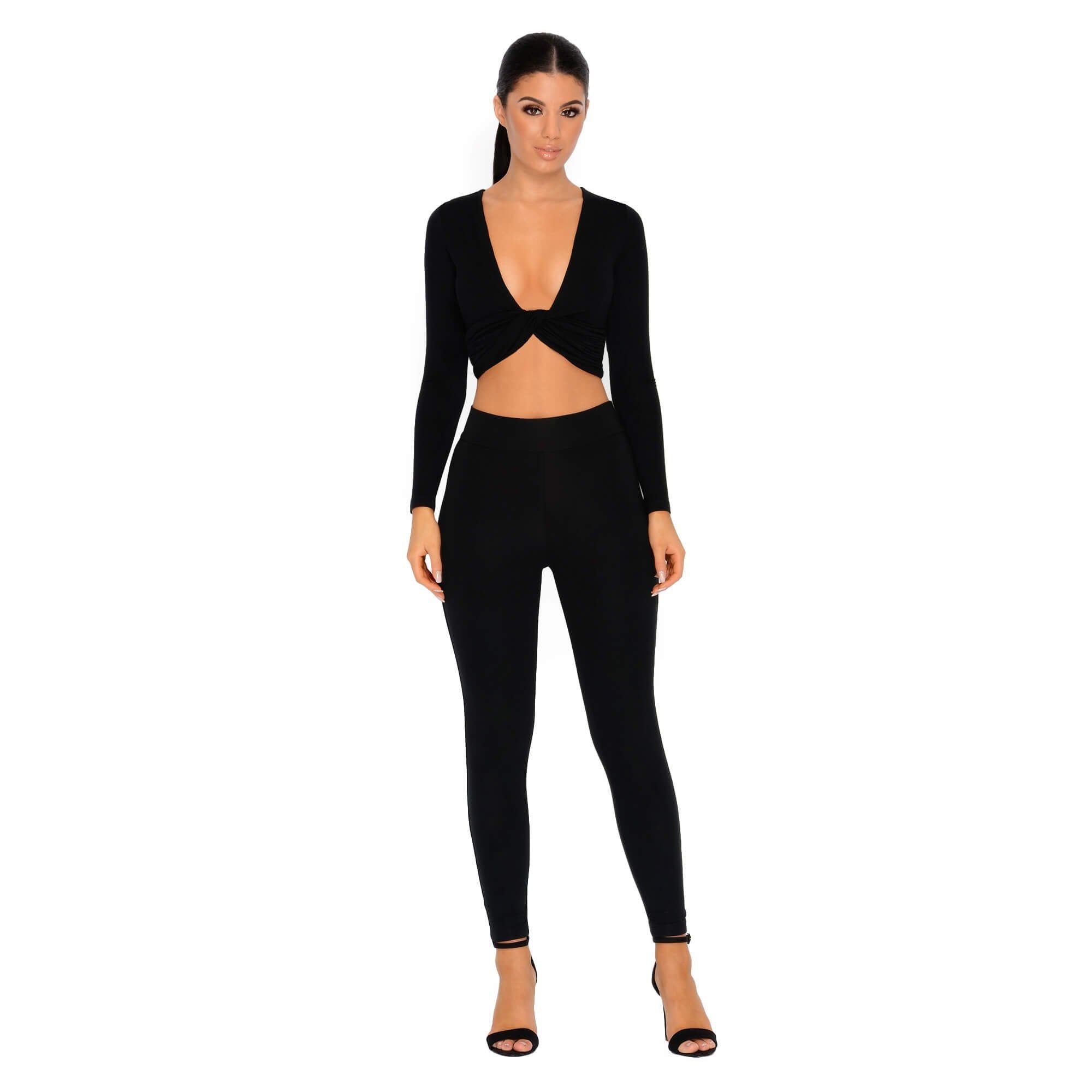 Why Knot Double Layered Crop Top in Black sold by Oh Polly product image thumbnail 5