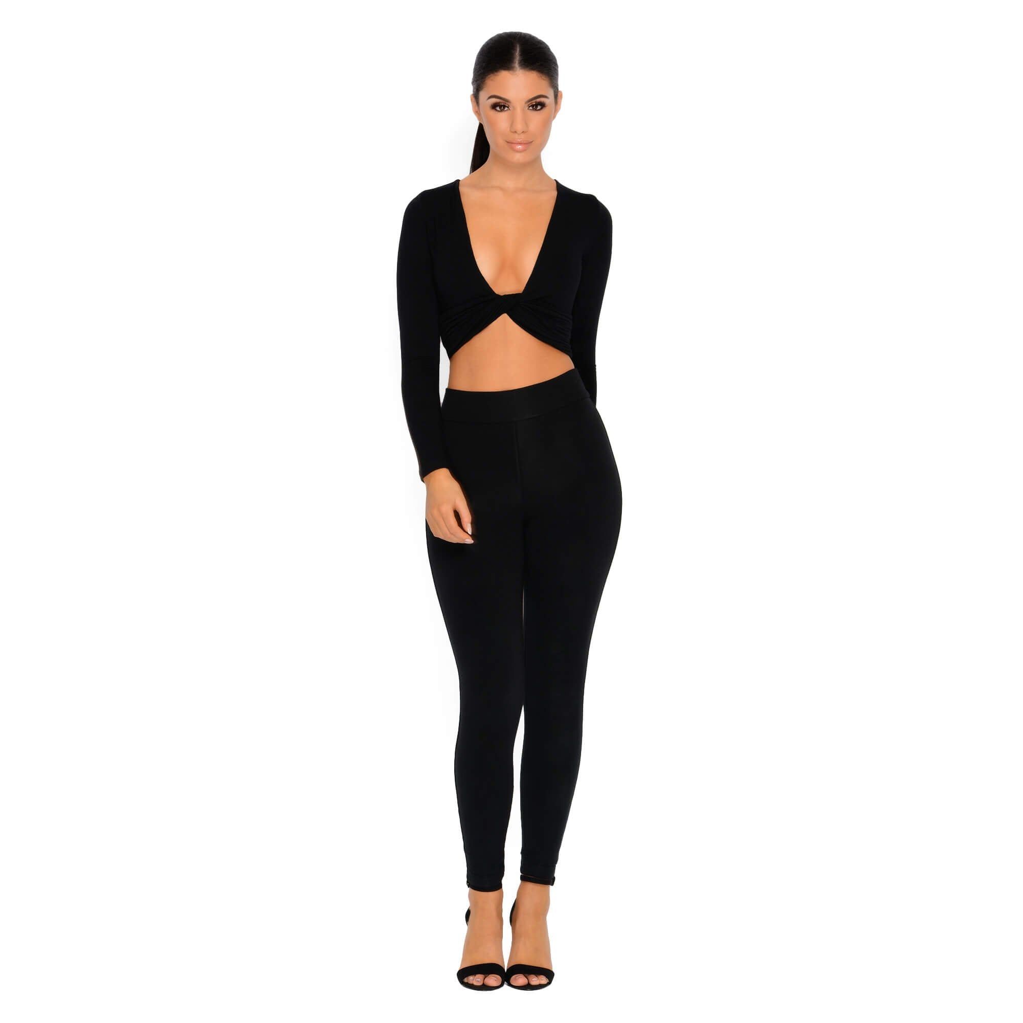 Why Knot Double Layered Crop Top in Black sold by Oh Polly product image thumbnail 2