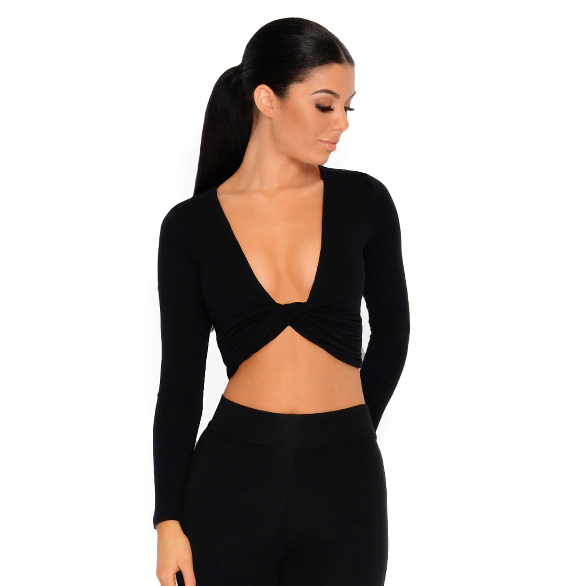Why Knot Double Layered Crop Top in Black sold by Oh Polly product image thumbnail 13
