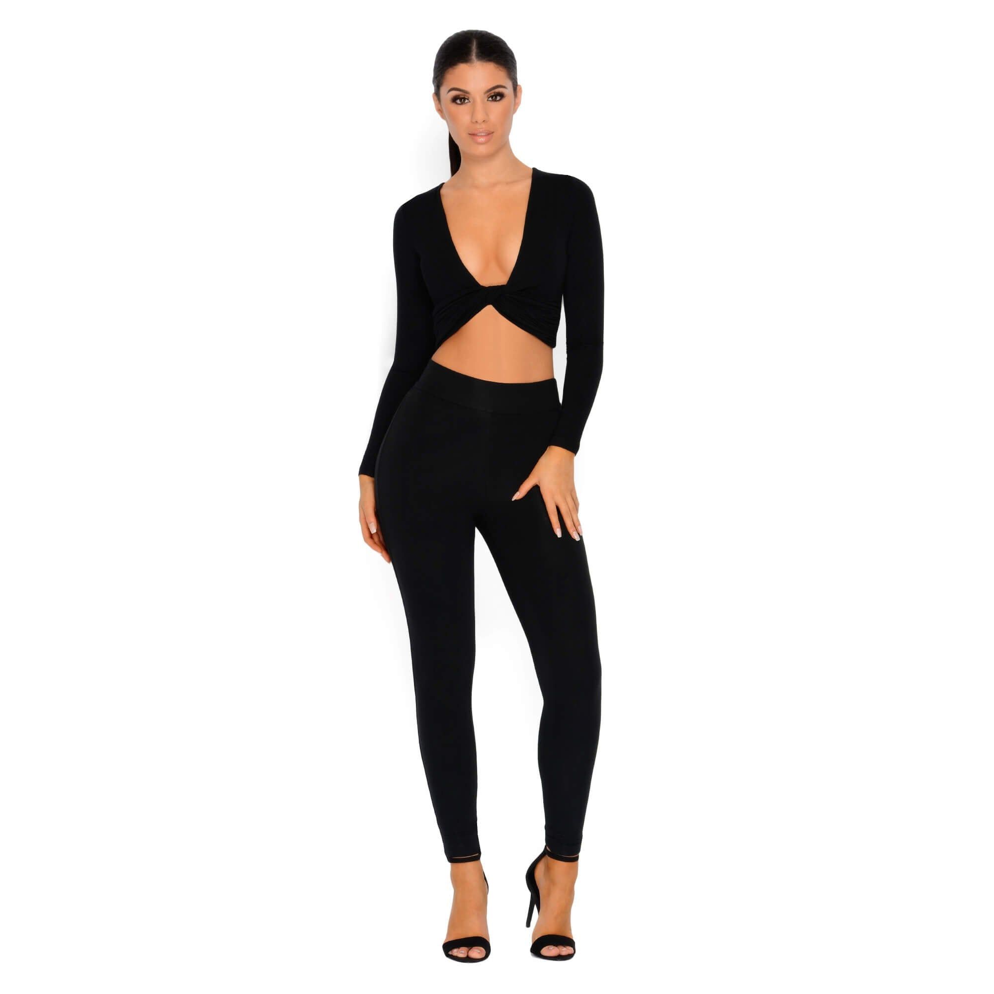 Why Knot Double Layered Crop Top in Black sold by Oh Polly product image thumbnail 3
