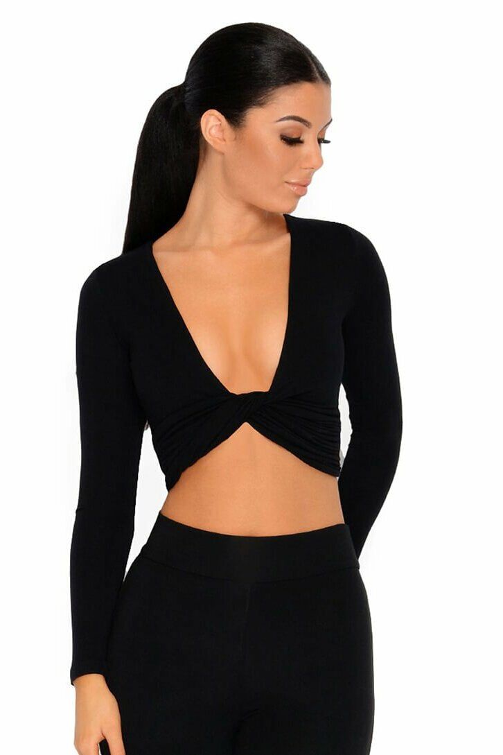 Why Knot Double Layered Crop Top in Black sold by Oh Polly product image thumbnail 14