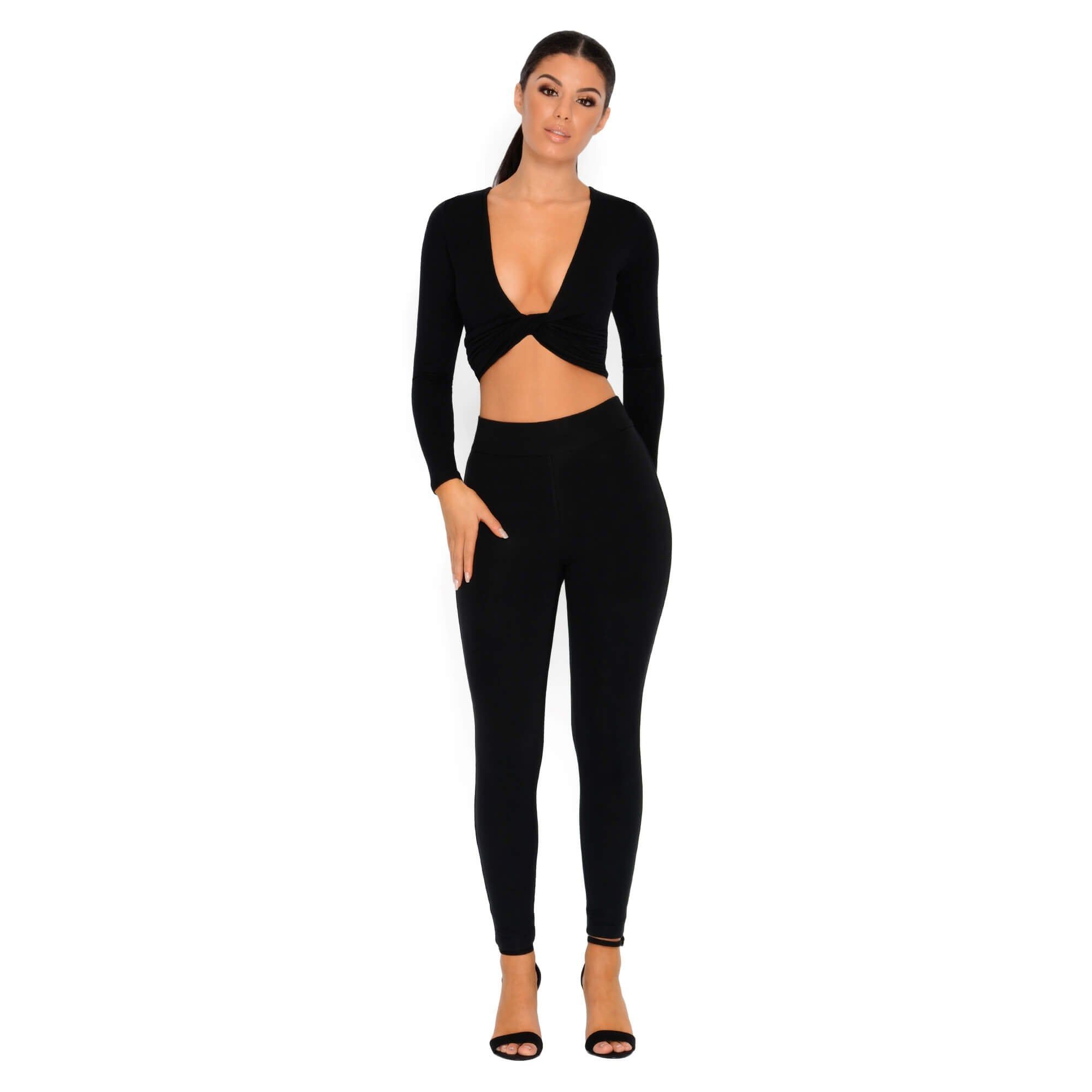 Why Knot Double Layered Crop Top in Black sold by Oh Polly product image thumbnail 4