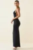 Ruched Backless Maxi Dress in Black sold by Oh Polly