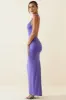 Ruched Open-Back Maxi Dress in Violet sold by Oh Polly